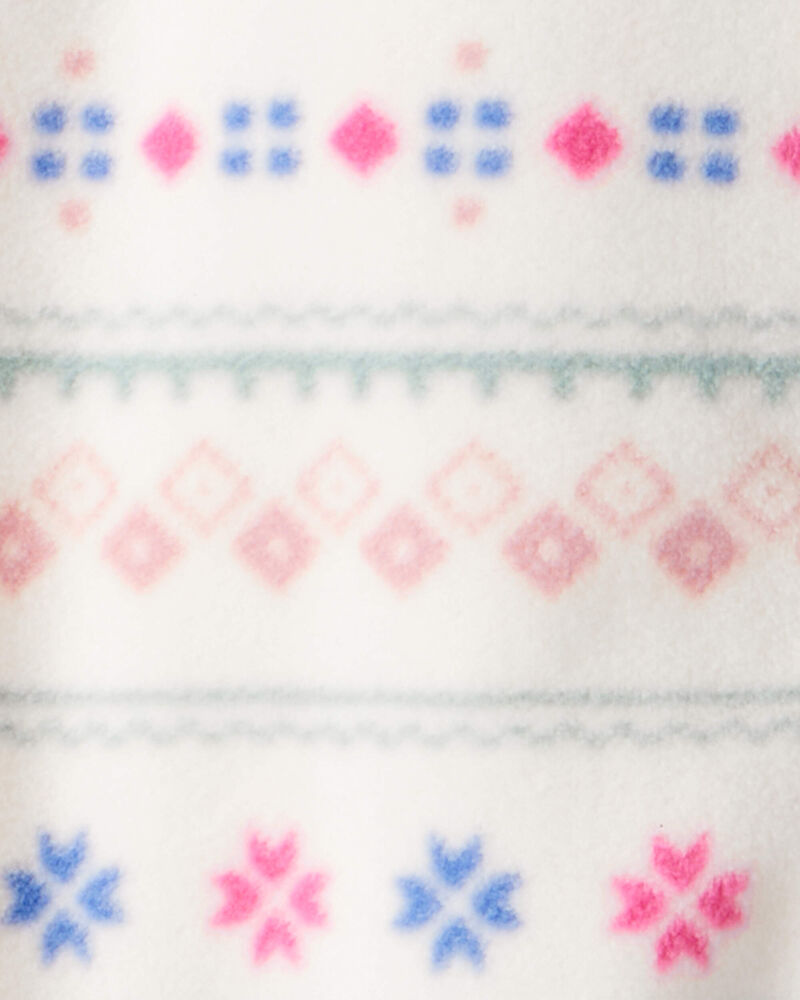 Baby Girl Fair Isle Fleece Long-Sleeve Loose Fit Sleeper, image 3 of 4 slides