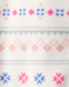 Baby Girl Fair Isle Fleece Long-Sleeve Loose Fit Sleeper, image 3 of 4 slides