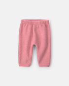 Baby Girl 2-Piece Bear Teddy Fleece Long-Sleeve Bodysuit & Pant Set - Pink, image 2 of 5 slides