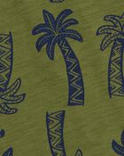 Toddler Boy Green Tropical Button Down Shirt, image 2 of 3 slides