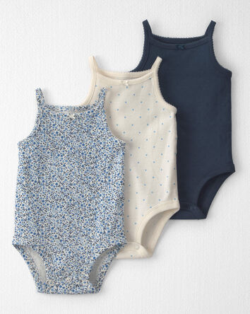 Baby Girl 3-Pack Organic Cotton Bodysuits, 