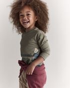 Toddler Rock Collector Long-Sleeve Relaxed Graphic Tee - Olive, image 5 of 7 slides