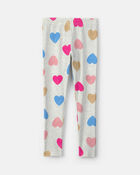 Filles - Legging extensible &agrave; motif c&oelig;ur, image 2 sur 3 diapositives