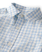 Toddler Boy Gingham Button-Front Shirt Made with Organic Cotton , image 2 of 4 slides