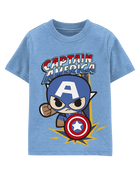 Toddler Marvel™ Captain America Short-Sleeve Graphic Tee - Blue, image 1 of 2 slides