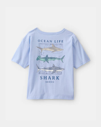 Boys Shark Ocean Life Graphic Tee - Blue, 