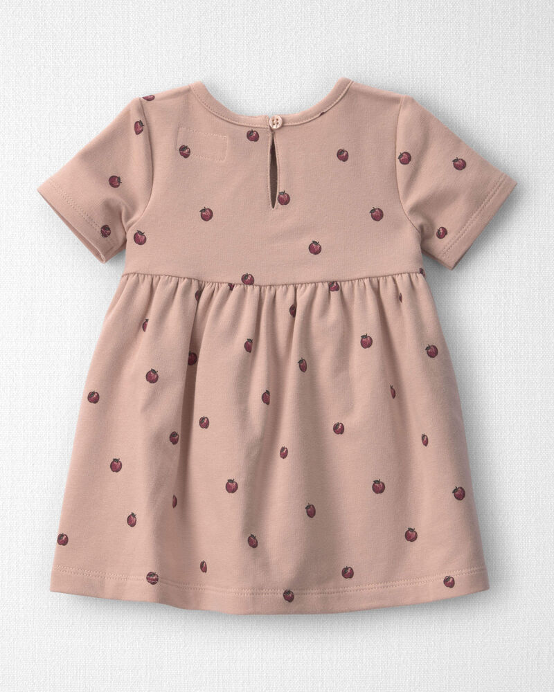 B&eacute;b&eacute; fille - Robe en jersey bouclette de coton biologique &agrave; motif pomme, image 2 sur 5 diapositives