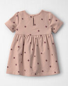 B&eacute;b&eacute; fille - Robe en jersey bouclette de coton biologique &agrave; motif pomme, image 2 sur 5 diapositives