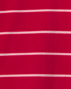 Toddler Boy 1-Piece Moose Striped DreamPlush Snug Fit Footed Pyjama - Red, image 3 of 5 slides