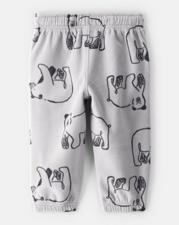 Baby Boy Polar Bear Fleece Joggers - Grey, 