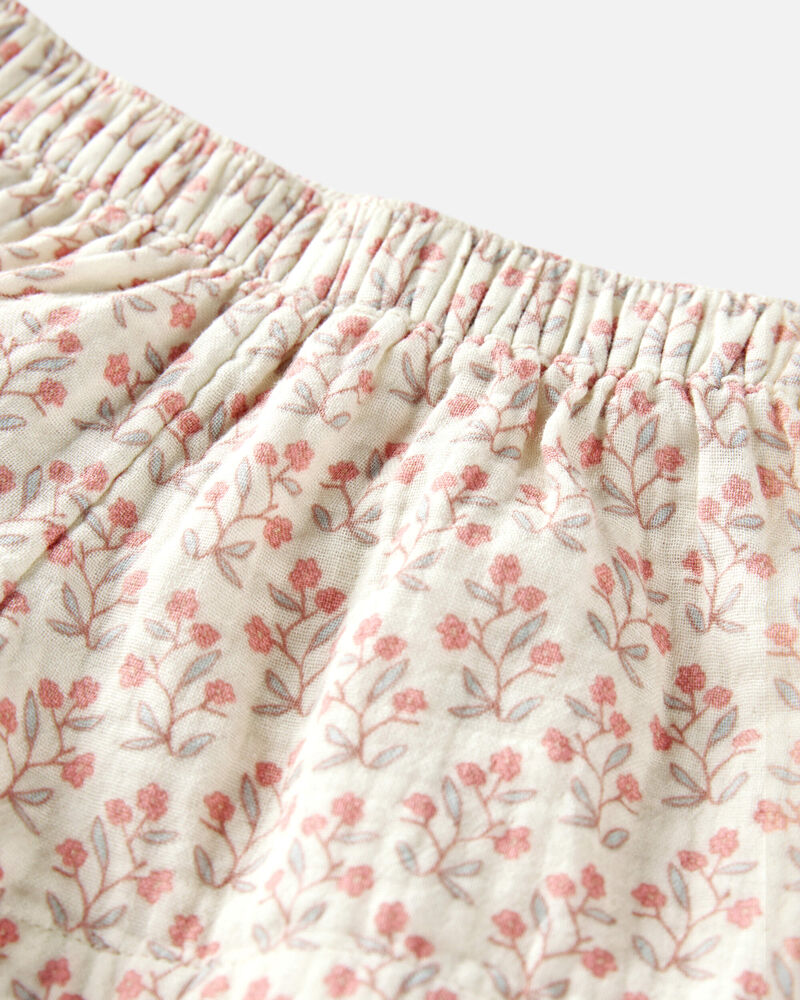 Baby Girl 2-Piece Organic Cotton Gauze Floral-Print Set, image 2 of 5 slides