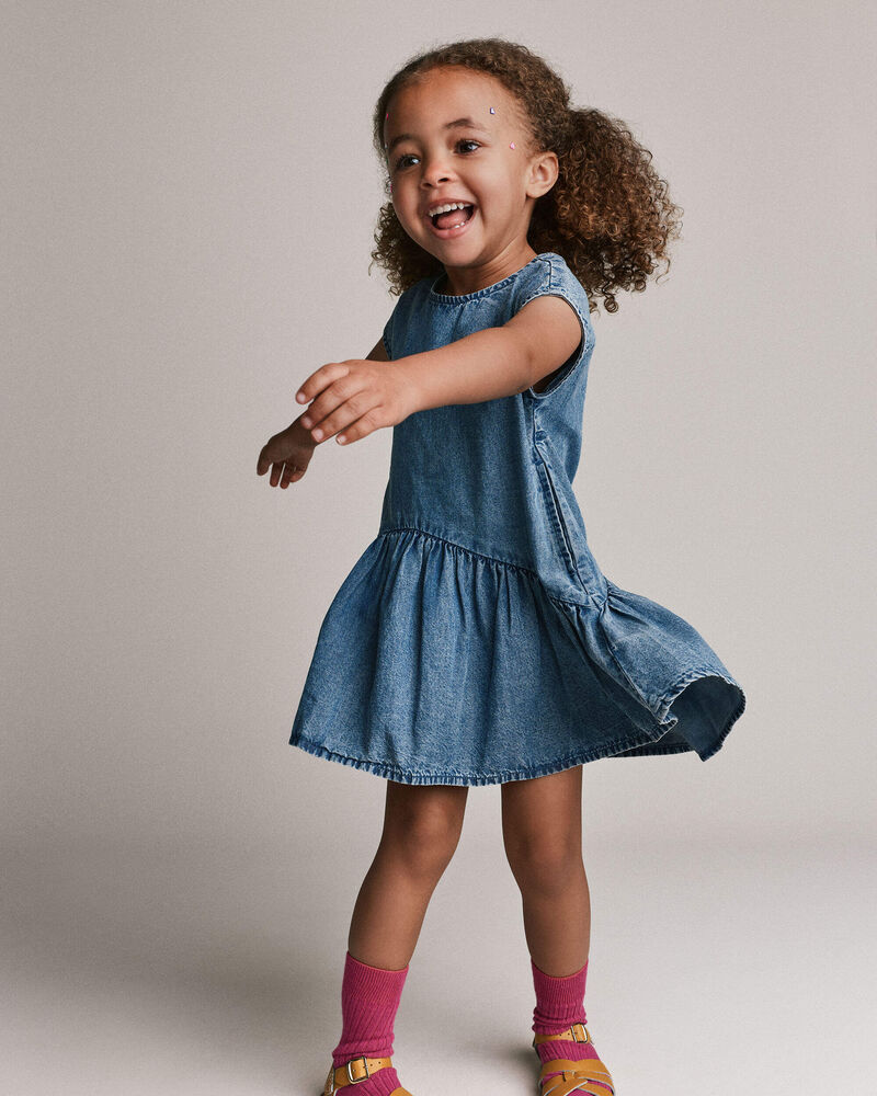 Tout-petit fille - Robe &agrave; taille basse asym&eacute;trique en chambray, image 4 sur 6 diapositives