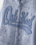 Tout-petit fille - Blouson OshKosh &agrave; capuchon, fermeture &agrave; glissi&egrave;re et logo, motif floral - Bleu, image 2 sur 3 diapositives