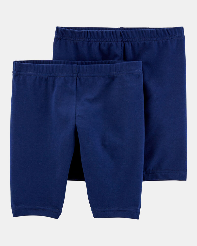 Girls 2-Pack Bike Shorts - Navy, image 1 of 4 slides
