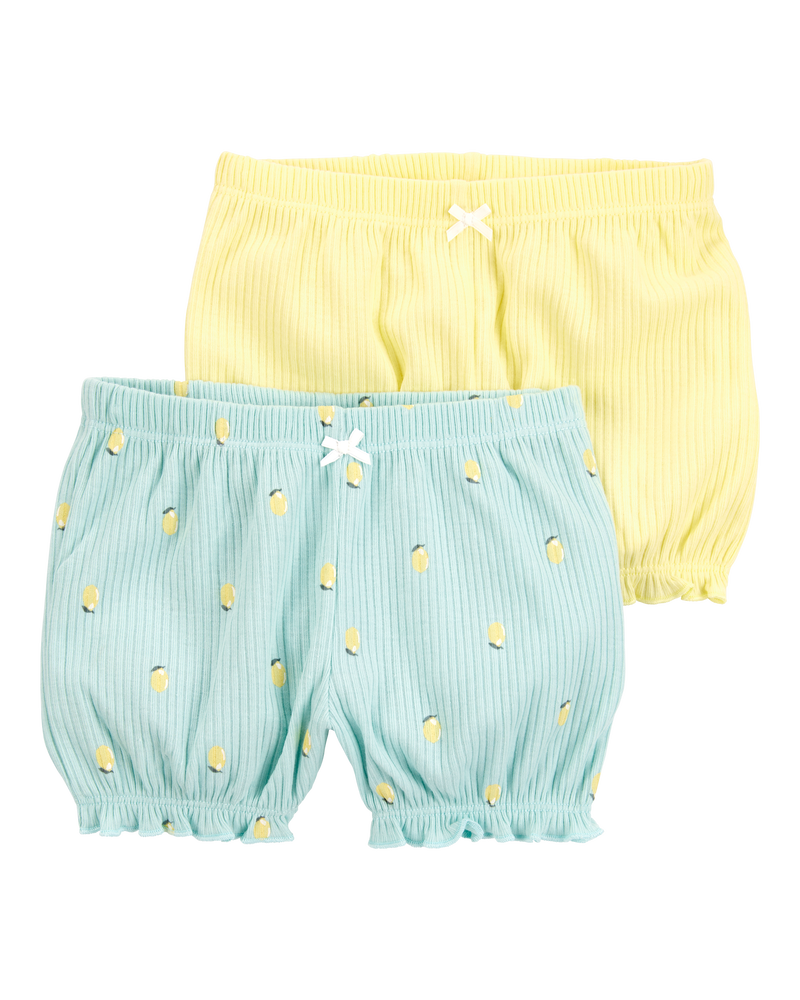 Baby 2-Pack Pull-On Shorts - Blue/Yellow, image 1 of 4 slides