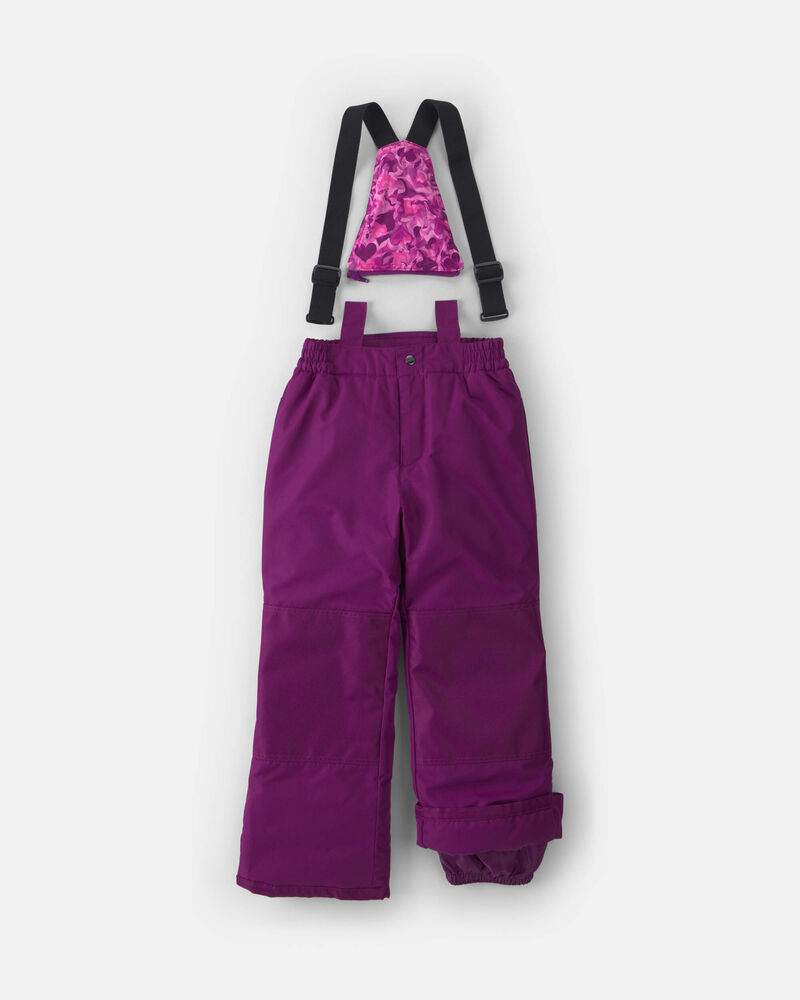 Girls 2 Piece Heart Puffer Snowsuit- Purple, image 3 of 13 slides