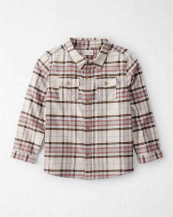 Garçons - Flanelle en coton biologique à boutons devant, 