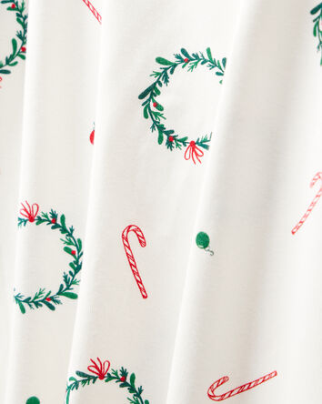 Toddler Christmas Wreath Print PurelySoft Snug Fit 2-Piece pyjamas - White, 