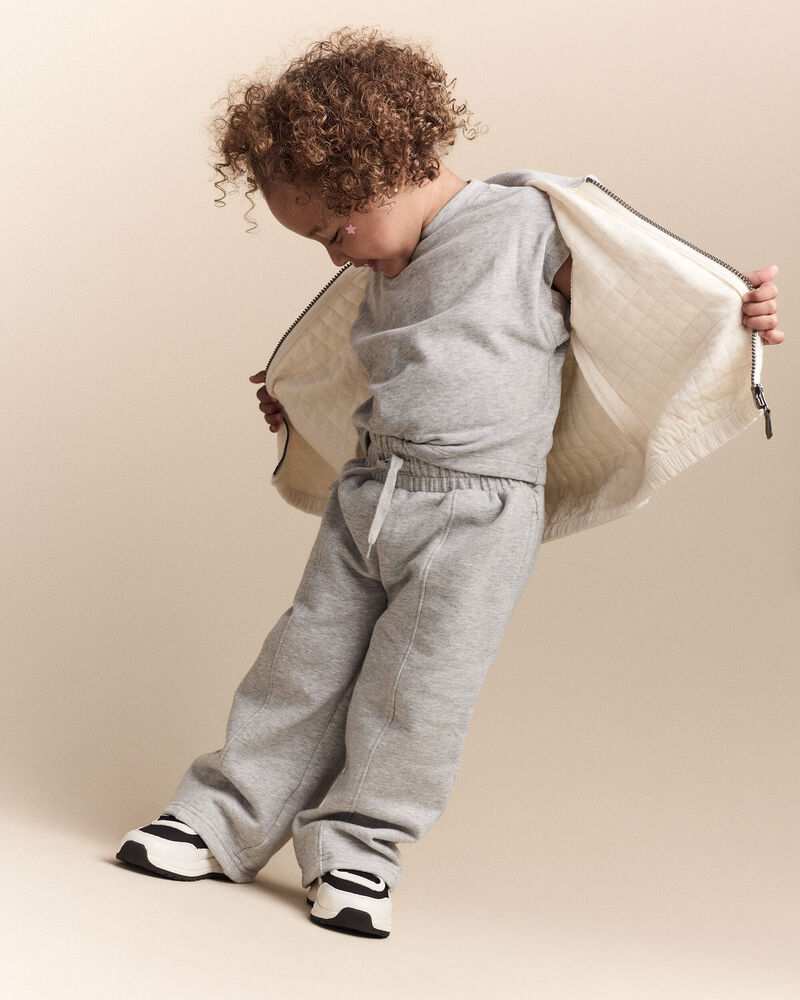 Toddler Girl Dolman-Sleeve Miriam Tee - Heather Grey, image 4 of 6 slides