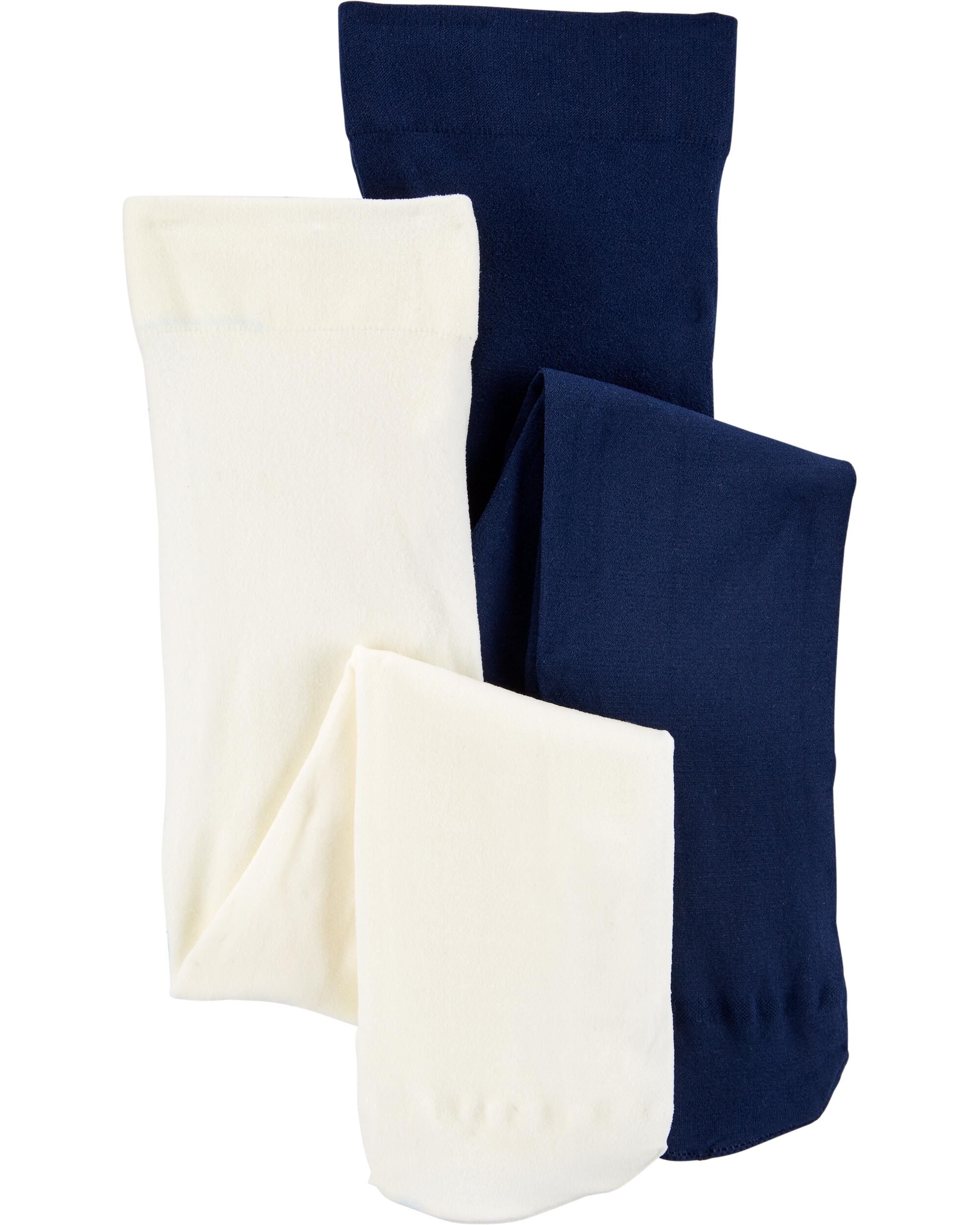 White Navy Baby 2 Pack Tights Carter s Oshkosh Canada