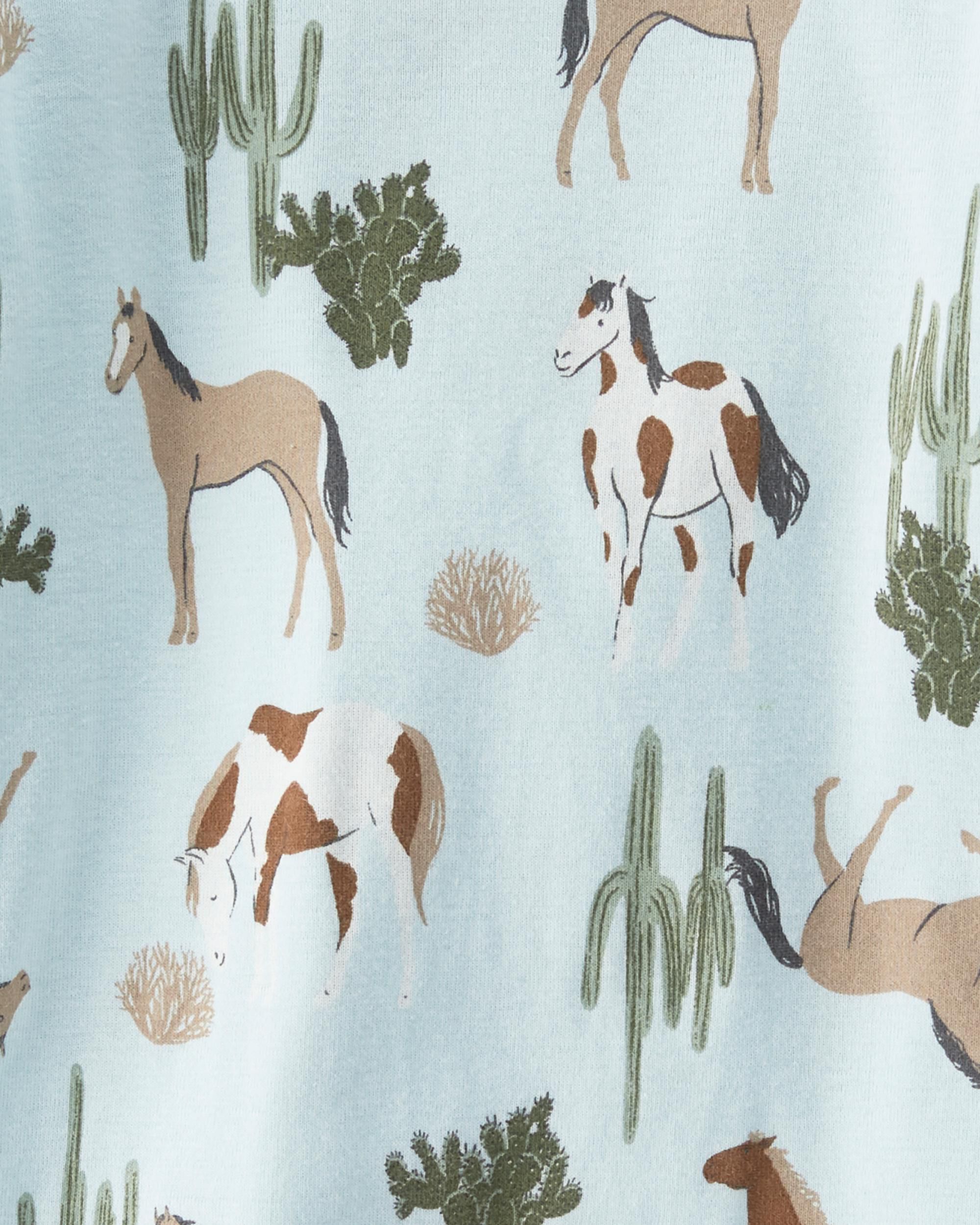 Toddler 2 Piece Organic Cotton Horse Pyjamas Set
