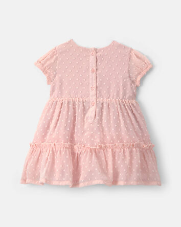 Baby Girl Swiss Dot Occasion Dress - Pink, 