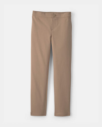 Girls Ponte Skinny Uniform Pants - Khaki, 