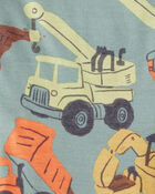 B&eacute;b&eacute; gar&ccedil;on - Pyjamas &agrave; manches longues 4 pi&egrave;ces en coton 100 % Construction - Bleu/Blanc/Marine, image 3 sur 3 diapositives