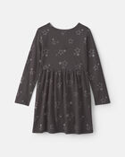 Girls Stars Long-Sleeve Dress - Grey, image 2 of 4 slides