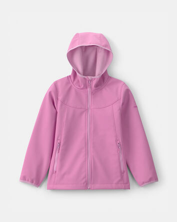 Girls Solid Rain Jacket with Water-Activated Print - Pink, 
