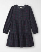 Girls Organic Cotton Dobby Dress in Navy Floral, image 1 of 5 slides