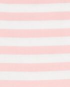 Girls Striped Short-Sleeve Dress-Pink, image 3 of 4 slides