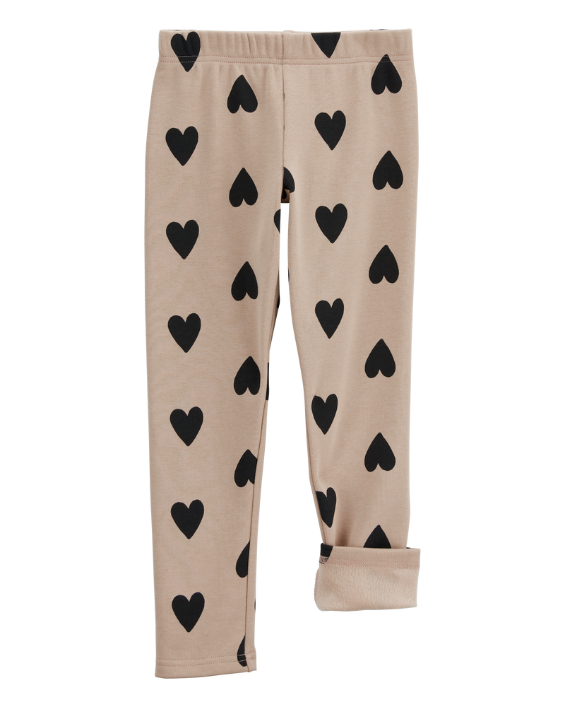 Enfant Legging en molleton douillet à motifs de cœurs, image 3 sur 5 diapositives