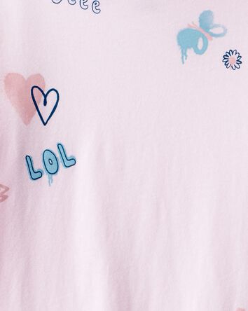 Girls Stars Long-Sleeve Graphic Tee - Pink, 