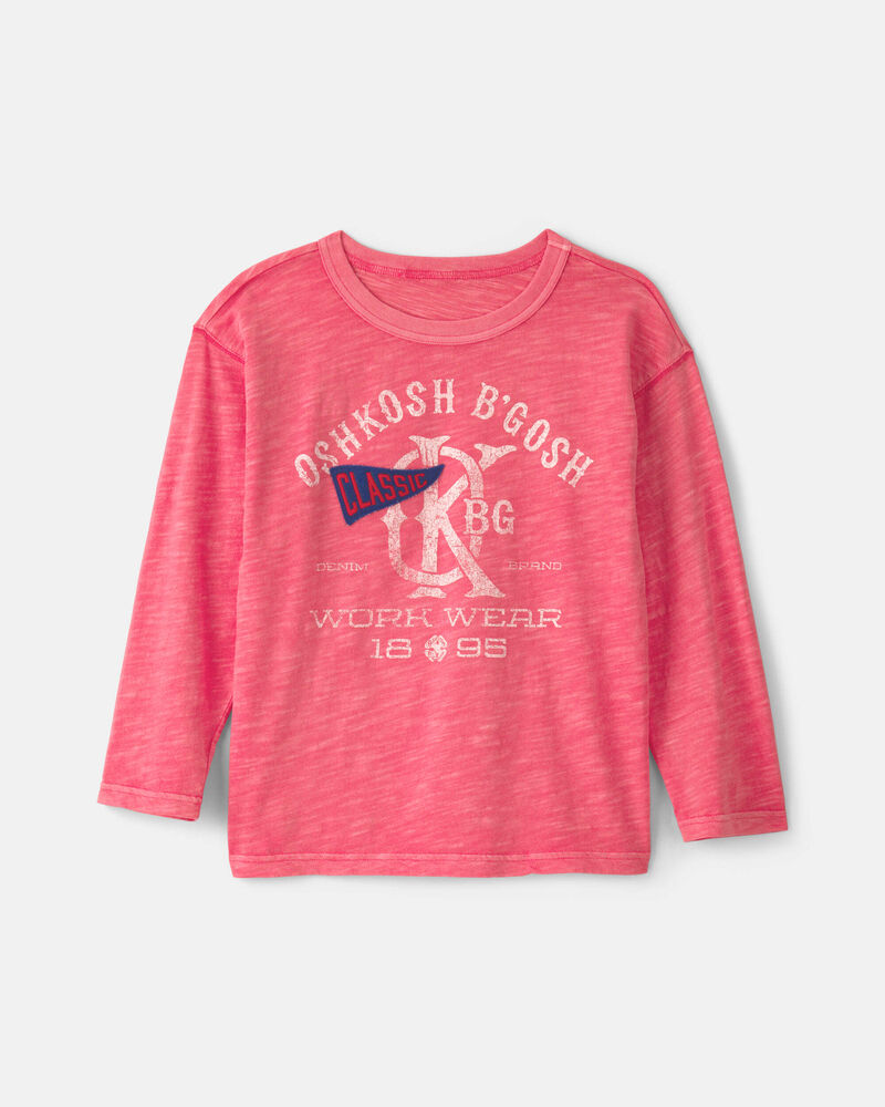 Gar&ccedil;ons - T-shirt &agrave; imprim&eacute; &laquo;OshKosh B'Gosh Workwear&raquo; - Rouge, image 1 sur 2 diapositives