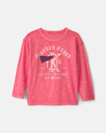 Gar&ccedil;ons - T-shirt &agrave; imprim&eacute; &laquo;OshKosh B'Gosh Workwear&raquo; - Rouge, 