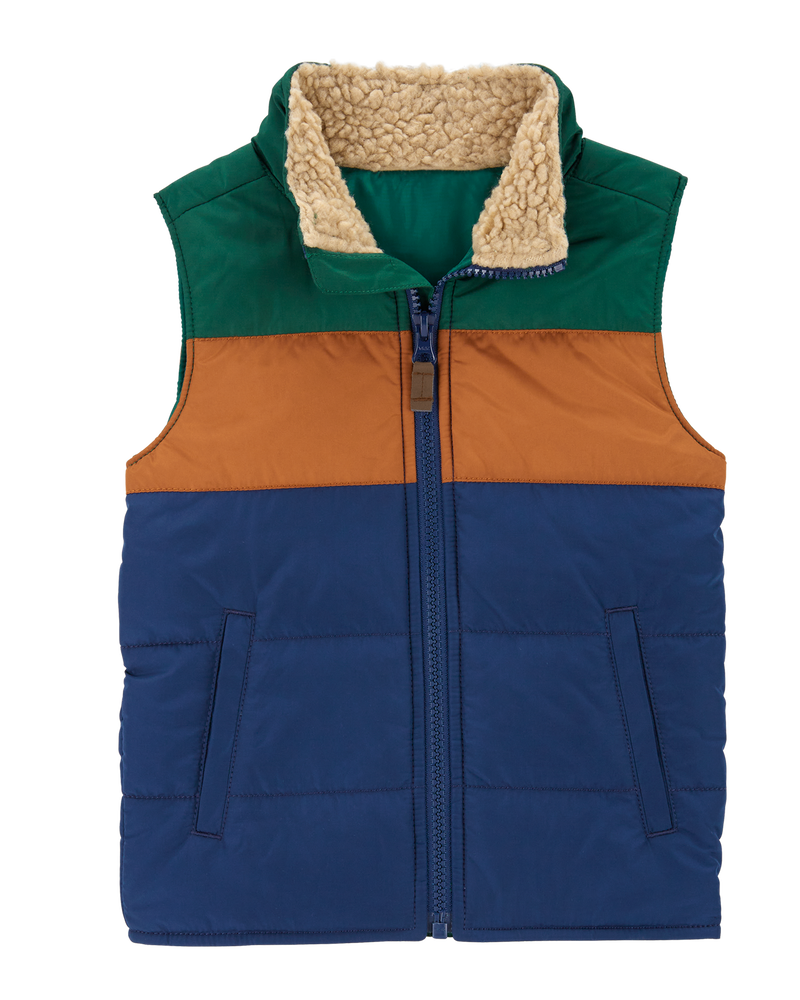 Toddler Colourblock Zip-Up Puffer Vest, image 1 of 4 slides