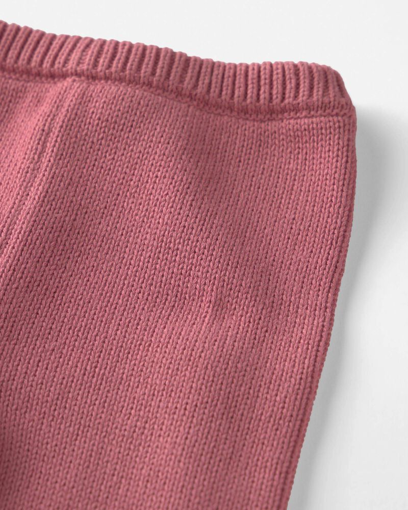 B&eacute;b&eacute; fille - Ensemble 2 pi&egrave;ces cardigan et pantalon en tricot de coton biologique, image 2 sur 3 diapositives