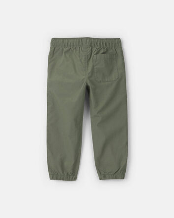 Toddler Boy Canvas Joggers - Olive Green, 