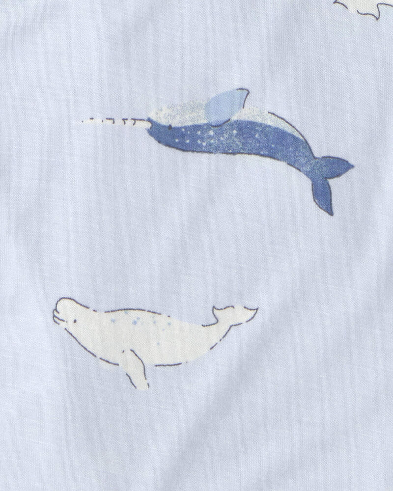 B&eacute;b&eacute; - Emballage 2 barboteuses &agrave; manches longues PurelySoft, baleine - Bleu, image 4 sur 4 diapositives