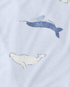 B&eacute;b&eacute; - Emballage 2 barboteuses &agrave; manches longues PurelySoft, baleine - Bleu, image 4 sur 4 diapositives