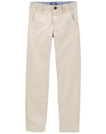 Boys Flat Front Chino Pants, 