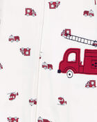 Baby 1-Piece Firetruck 100% Snug Fit Cotton Footless Pyjamas, image 2 of 4 slides