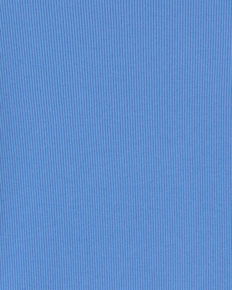 Girls Long-Sleeve Ribbed Top - Blue, image 2 of 3 slides