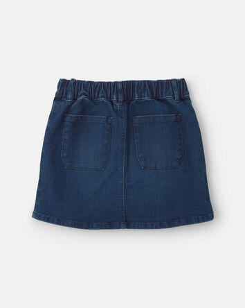 Filles - Jupe en denim chambray - D&eacute;lav&eacute; fonc&eacute;, 