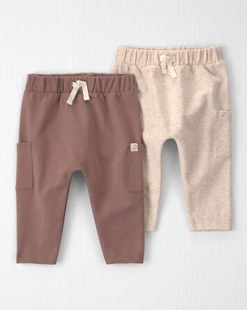 B&eacute;b&eacute; - Emballage de 2 pantalons de jogging en jersey bouclette de coton biologique, 
