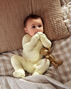 Baby Solid 2-Way Zip PurelySoft Convertible Foot Sleeper Pyjamas - Yellow, image 6 of 8 slides