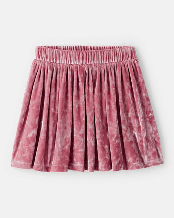 Girls Velour Skater Skirt - Pink, 