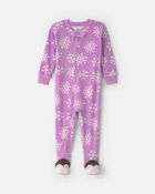 Baby Girl 1-Piece Penguin 2-Way Zip DreamPlush Snug Fit Footed Pyjama - Purple, image 1 of 6 slides