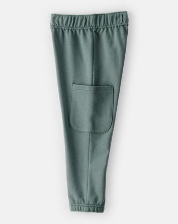 Toddler Boy Dinosaur French Terry Long-Sleeve Tee & Pant Set- Green/Grey, 